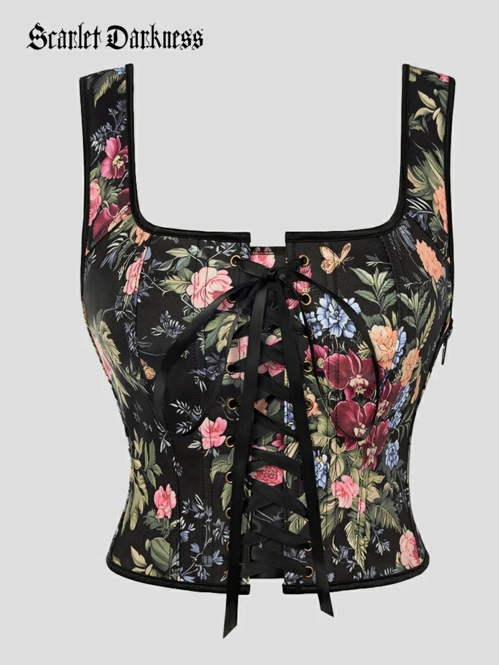 Scarlett Darkness Botanical Rebirth Renaissance Cottage Corset Top